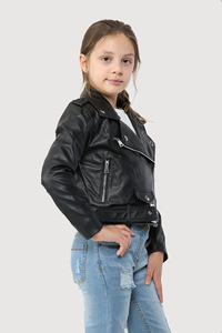 Custom <b>Kids</b> Leather Jacket Soft Leather Winter Coat Private Label OEM Service Bulk Production for Children's Apparel Retailers - Product Image 2