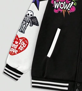 Custom Embroidered Baseball Varsity <b>Leather</b> <b>Jacket</b> Men Wool Body <b>Leather</b> Sleeves OEM ODM Manufacturer Sample Service Available - Product Image 5