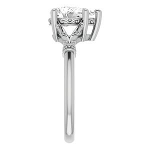 Anillo de compromiso de moissanita con corte de pera de 1.75 quilates, inspirado en lo vintage, con diseño floral en oro de 10 quilates, para ella. - Product Image 5