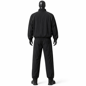 Custom <b>Black</b> Tracksuit Men <b>Windbreaker</b> Jacket & Pants Set Lightweight Training Jogging Suit OEM Sportswear - Product Image 2