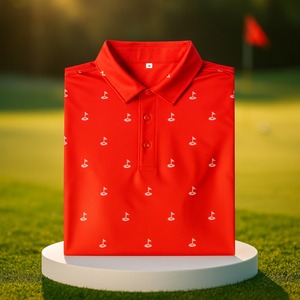 High Quality Luxury Soft 4 Way Stretch Print Quick Dry 88% Polyester 12% Spandex Moisture Wicking Knit Premium Golf Polo Shirts - Product Image 6
