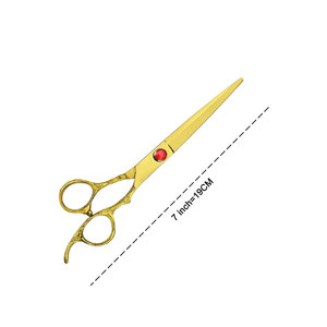 Best Quality Japanese Stainless Steel Dragon Handle Barber <b>Scissors</b> in Plasma Gold Color with Black Zipper Bag - Product Image 1