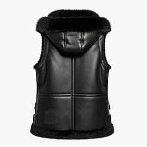 Gilet en cuir de vachette imperméable sur mesure Boomletcorp pour homme, avec fermeture éclair, grande taille, en toile, style streetwear - Product Image 2