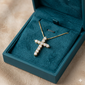 Pendentif Croix Jésus en Or Massif 10K Personnalisé avec Serties, Collier à Attache Discrète, Bijoux Religieux Chrétiens Naturels, Breloques Unisexe - Product Image 3