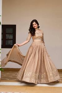 Nouvelle collection de lehenga choli de mariage avec dupatta ample et couleur bleu ciel rêveuse - Product Image 2