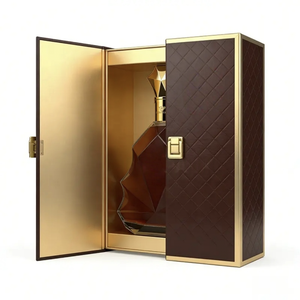 Caja de Regalo de Cartón Rígido de Lujo Personalizada para Botellas de Vino, con Cierre Magnético de Doble Puerta y Diseño Portátil - Product Image 4