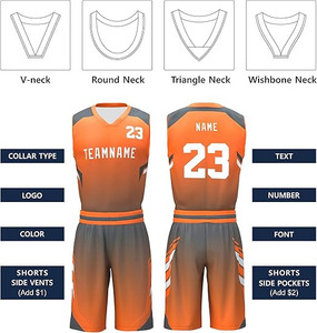 Uniformes d'équipe de basketball sur mesure de qualité supérieure - Maillot à design sublimé avec short assorti - Product Image 3