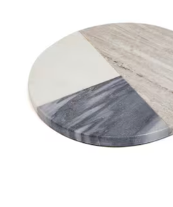 Gran oferta tabla de cortar de mármol con 3 diferentes colores de piedra gris negro y blanco piedra redonda con mango cuerda percha tablero - Product Image 3
