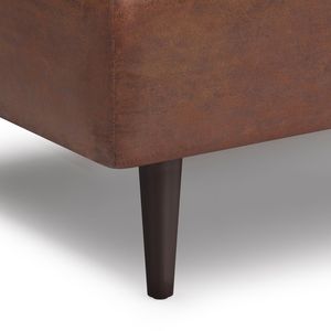 Shay Mid-Century Distressed Saddle Brown Coffee Table <b>Storage</b> Ottoman Small <b>Stool</b> & Ottoman Product - Product Image 4