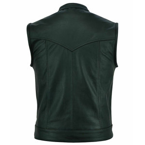 Chaleco de Cuero para Hombre, Chaqueta sin Mangas de Cuero Genuino Premium con Cierre de Cremallera Frontal y Múltiples Bolsillos para Ropa Casual de Calle - Product Image 2