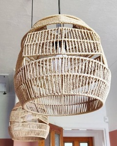 Trending Now Handwoven <b>Rustic</b> Seagrass Lampshade Eco-Friendly Lightweight Natural Pendant <b>Lighting</b> Indoor Home Decoration - Product Image 3