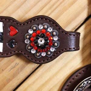 Ensemble de têtière et de collier de poitrail Western en cuir de vachette de qualité supérieure, léger, aux designs tendance, équipement équestre saisonnier, best-seller - Product Image 4