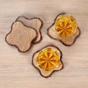 Stylish Premium Wood Drink Coasters for Coffee <b>Mugs</b> Tea Cups and Glasses with Natural Finish for Everyday Home and Office Use - Product Image 4