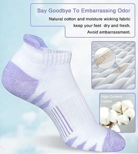 TriPro Sports Anti Blister Solid Bottom Sports <b>Socks</b> Ankle Crew Athletic Running Quick Dry <b>Moisture</b> Wicking Cushioned Low Cut - Product Image 3