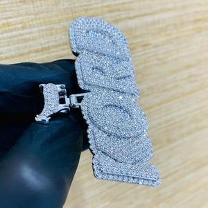 Colgante de Plata de Ley 925 con Moissanita de 3.50 Ct, Diseño de Letra Personalizada, Baño de Oro, Piedra de Diamante, Colgantes Finos para Fiestas - Product Image 3