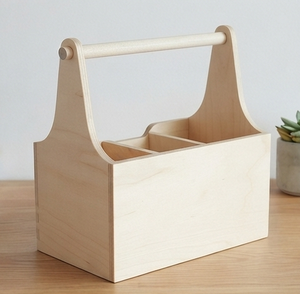 Organisateur de cuisine décoratif unique en bois de manguier fait main pour la vaisselle et les couverts - Product Image 3