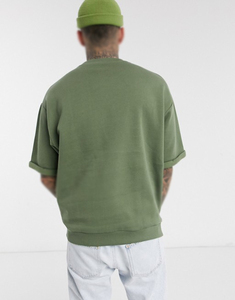 T-shirt Premium Homme en Coton Épais 100% Coton Col Montant Uni Anti-rétrécissement Streetwear – T-shirts pour Hommes - Product Image 3