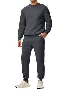 Men's Sportswear Set Hooded <b>Jacket</b> with Front Pockets and Jogger Pants for Daily Active Lifestyle - Product Image 2