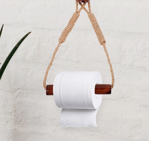 Porte-rouleau de papier toilette en corde, support mural en métal, porte-corde artisanal, support de papier toilette en corde - Product Image 2