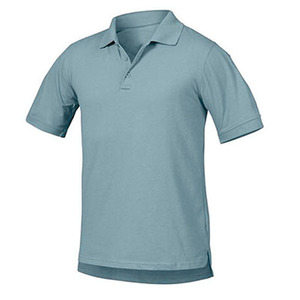 T-shirt homme uni respirant en tissu tricoté polyester/coton 220g, manches courtes, bouton, logo personnalisé sur le devant, impression par transfert thermique - Product Image 3