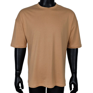 T-shirt uni surdimensionné pour homme, coupe décontractée, manches courtes, en coton, doux, décontracté, basique, pour l'été, à porter au quotidien, en intérieur et en extérieur - Product Image 1