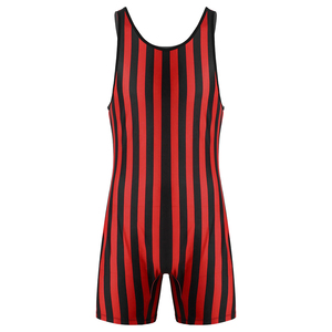 Traje de Artes Marciales de Una Pieza para Hombre, Rojo y Negro a Rayas, Ajustado, de Spandex, Talla Adulto, Uniforme Elástico para Artes Marciales Mixtas - Product Image 2