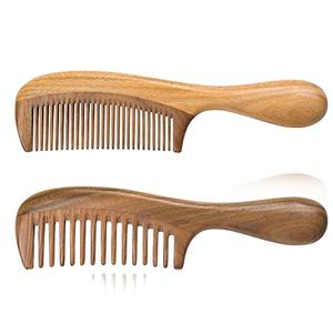 PERFORMANCE MEJOR viaje portátil estilo chino hecho a mano sándalo pintado tallado peine de madera - Product Image 1