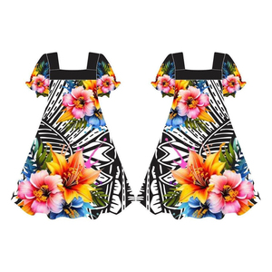Vestido Mumu Personalizado para Mujer Talla Grande, Vestido Mumu con Estampado de Flores Hawaianas, Vestidos Mumu con Estampado Floral, Vestido Informal para Mujer - Product Image 1