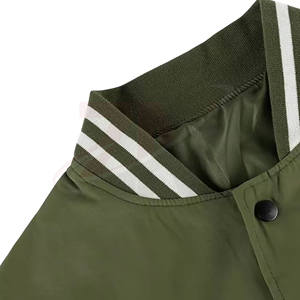 Chaquetas de Invierno Unisex para Adultos, Diseños de Logotipos Bordados Personalizados al por Mayor, Chaqueta con Borde Verde para Hombre - Product Image 4