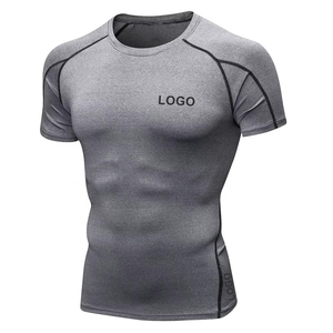 T-shirt de compression personnalisé à manches longues et col rond pour homme, en tissu velours côtelé respirant avec élasthanne/polyester, couche de base personnalisable sur le devant - Product Image 4