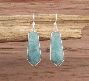 Boucles d'oreilles pendantes en amazonite naturelle en gros, argent sterling 925, plaqué argent, pierres précieuses, boucles d'oreilles pendantes, bijoux, cadeau de fête - Product Image 4