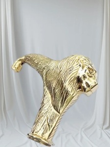 Nautical Solid Brass Lion Head Handle Walking Stick | Vintage Handmade Wooden Designer Cane - Product Image 2