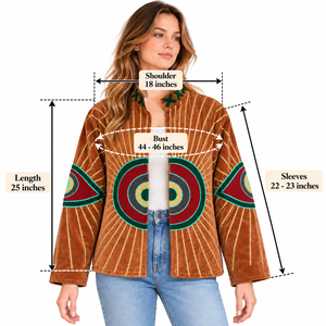 Suzani Floral Boho Women Coat Handmade Embroidered Brown <b>Velvet</b> Jacket garments eye print patterns winter women's Jackets - Product Image 3