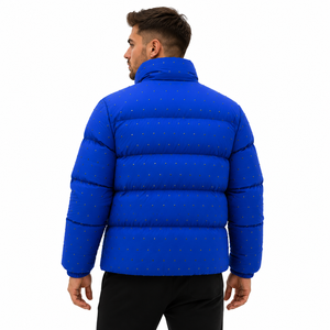 Custom Men Royal Blue Puffer Jacket <b>Winter</b> <b>Quilted</b> Bubble Coat Lightweight Warm Insulated Zip Up Jacket OEM Wholesale Fectory - Product Image 4