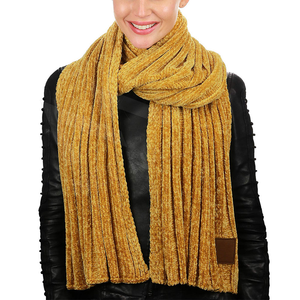 Écharpe longue en tricot pour femme, couleur unie, isolation thermique, accessoire chaud d'hiver, style classique, matière acrylique - Product Image 5