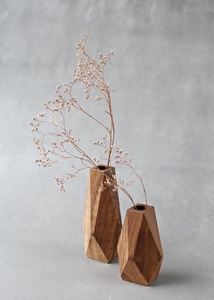 Vase en bois de bambou moderne de luxe, fait main, écologique, centre de table, décoration intérieure de mariage, fleurs séchées personnalisées - Product Image 6