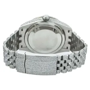 Reloj de Lujo para Hombre con Incrustaciones de Diamantes, Plata VVS Moissanite, Oro Blanco, Corte Redondo, Estilo Hip Hop, Personalizado, Alta Calidad - Product Image 2