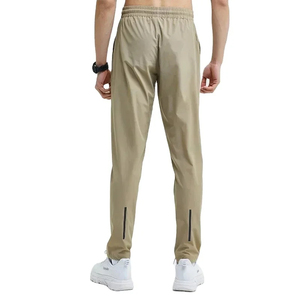 Men's Light Gray Elastic Waist Joggers Quick Dry Lightweight Fitness Running <b>Pants</b> With Side Pockets Casual Sportswear <b>Summer</b> - Product Image 3