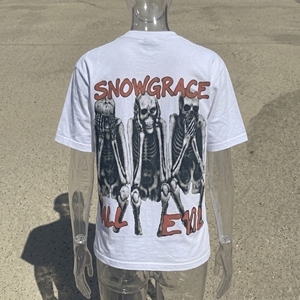เสื้อยืดแขนสั้นผู้ชาย Snowgrace ผ้าฝ้ายทรงปกติ คอกลม พิมพ์ลายตัวอักษร ผ้าเจอร์ซีย์ สวมใส่สบาย - Product Image 5