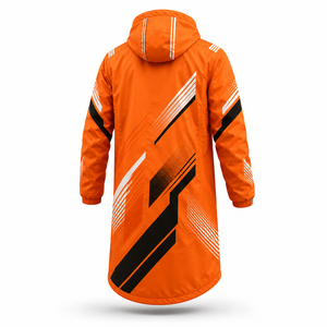 Veste de pluie imperméable à capuche longue orange personnalisée, coupe-vent, respirante, pour toutes les saisons, pour hommes et femmes, randonnée, pêche, utilisation par temps pluvieux - Product Image 3