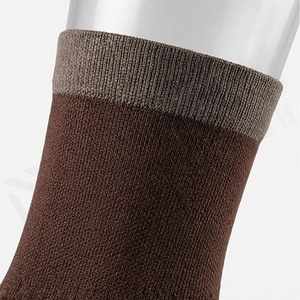 Brown Crew <b>Socks</b> With Striped Heel And <b>Toe</b> Breathable Running <b>Socks</b> <b>For</b> Adults - Product Image 4