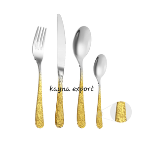 Handmade Modern Stainless Steel Gold Plated Serving Spoon Cutlery Home And Hotel Restaurant <b>Dinner</b> Use Cutlery <b>Knife</b> Spoon Sets - Product Image 5