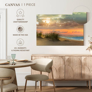 Décor côtier mur Art impression jonc de mer et crépuscule sur toile toile Arts produit - Product Image 4