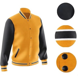 Nouvelle veste universitaire en coton tendance, coupe décontractée, style Letterman, veste bomber en polaire pour homme - Product Image 1