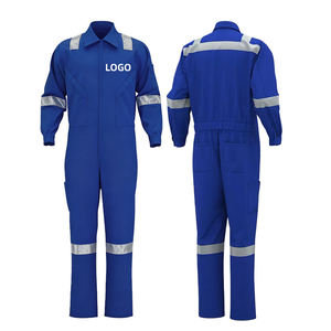 Combinaison de sécurité ignifuge pour hommes |   Uniforme de travail à manches longues orange |   Polyester et coton personnalisables - Product Image 2