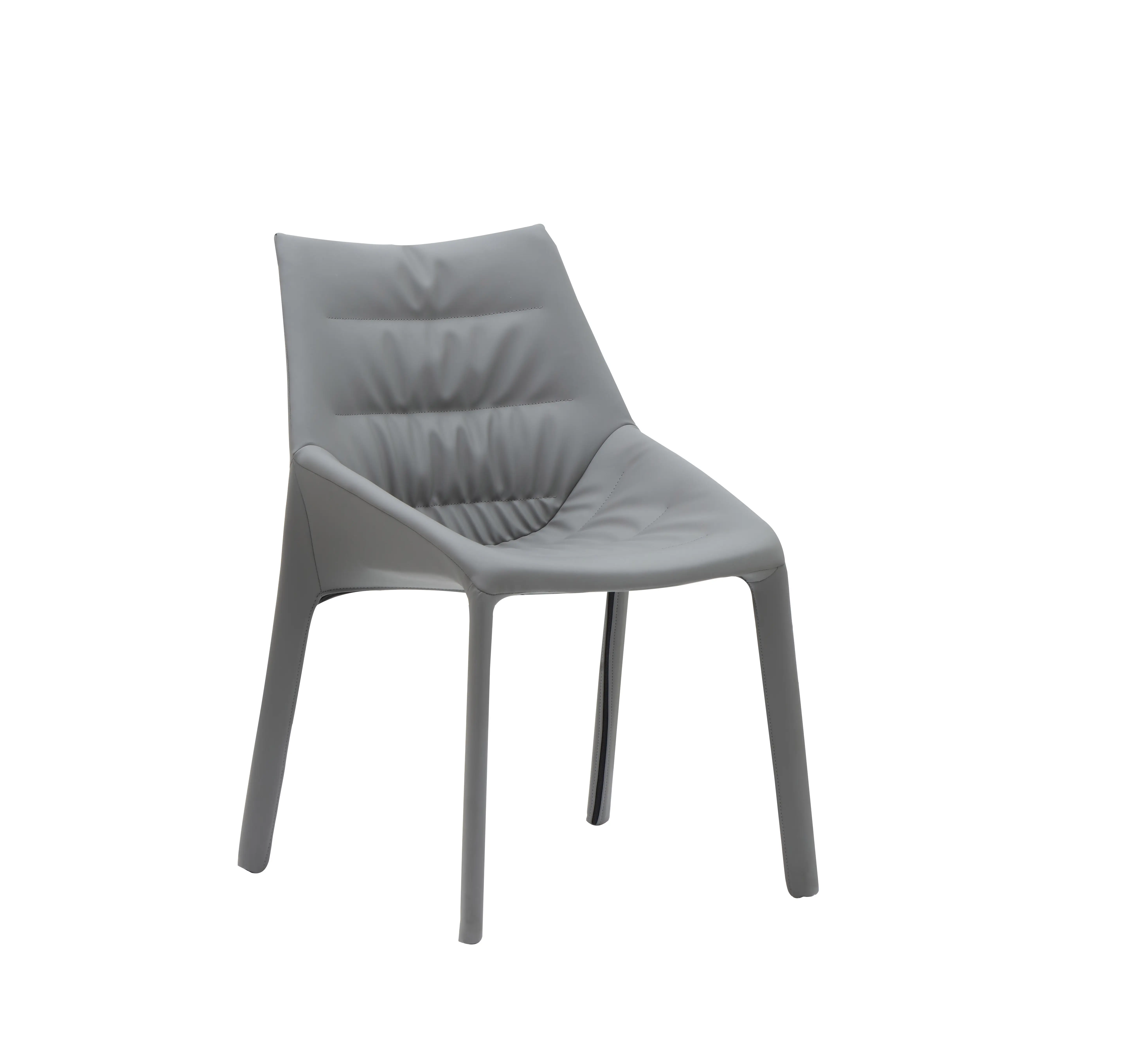 फैशनेबल इतालवी डिजाइन Minimalist Microfiber चमड़े पूरी तरह से असबाबवाला धातु पैर नॉर्डिक आधुनिक खाने की कुर्सियों