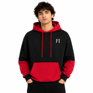 Sweat-shirts à capuche oversize personnalisables pour hommes, en molleton de coton épais, avec poche avant et cordon de serrage, respirants, style streetwear, USA - Product Image 1
