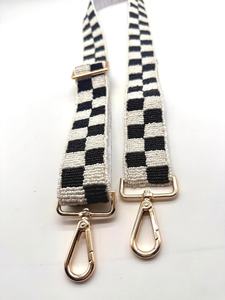 Nouvelle Sangle Perlée de Haute Qualité pour Sacs à Main Femme, Sangle Bandoulière Perlée Noire et Blanche avec Doublure en Toile - Product Image 4