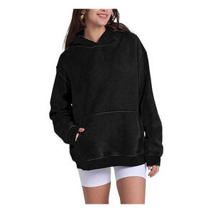 Custom <b>Polyester</b> Cotton Acid Washed Oversized French Terry Vintage Winter <b>Hoodie</b> Pullover Unisex Streetwear Stone - Product Image 3