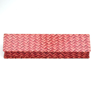 กล่องใส่แว่นตาทรงสี่เหลี่ยมผืนผ้าลายทอสีชมพูแบบกึ่งแข็งสไตล์เรียบง่าย - Product Image 3
